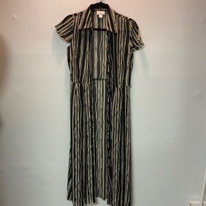 Vintage Bamboo Dress/Duster SzM elastic waist Button Down Fairy Whimsigoth